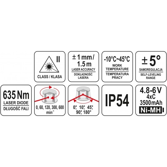 LASER ROTACYJNY SAMOPOZIOMUJĄCY CZERWONY * YAT -zdjęcie numer 5
