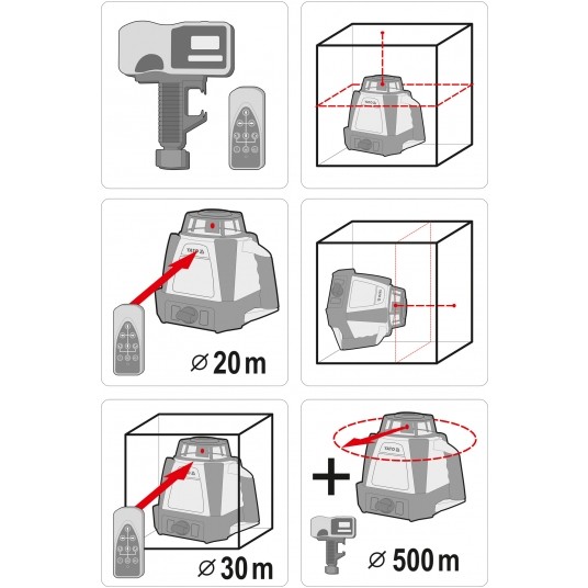 LASER ROTACYJNY SAMOPOZIOMUJĄCY CZERWONY * YAT -zdjęcie numer 6