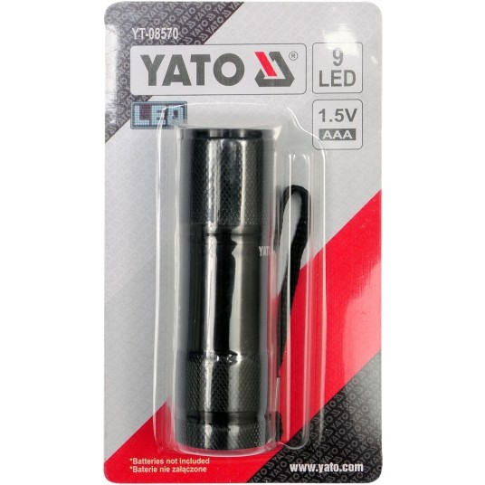 LATARKA ALUMINIOWA, 9 LED, CZARNA -zdjęcie numer 3