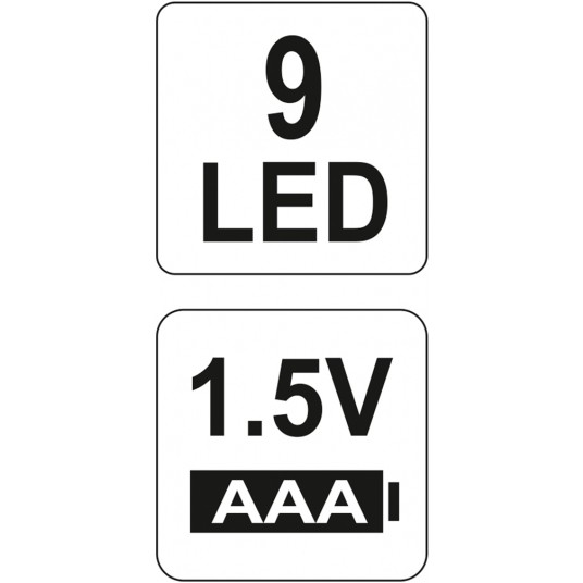 LATARKA ALUMINIOWA, 9 LED, CZARNA -zdjęcie numer 4