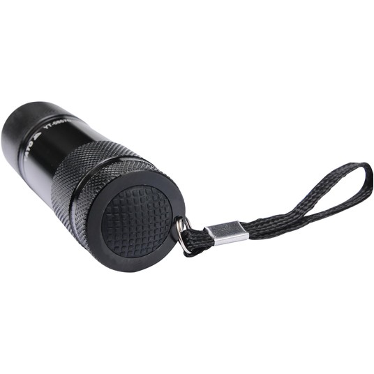 LATARKA ALUMINIOWA, 9 LED, CZARNA -zdjęcie numer 3