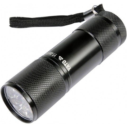 LATARKA ALUMINIOWA, 9 LED, CZARNA -zdjęcie numer 2