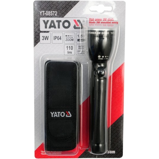 LATARKA MET. Z DIODĄ CREE, 162X37MM YATO -zdjęcie numer 4