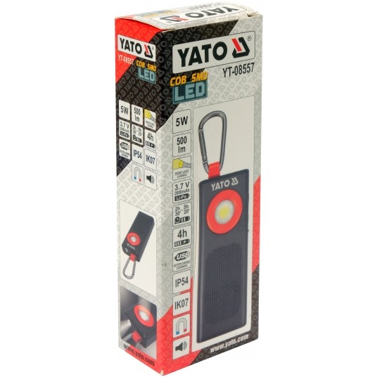 LATARKA ROBOCZA 500LM, 2000MAH, GŁOŚNIK -zdjęcie numer 6