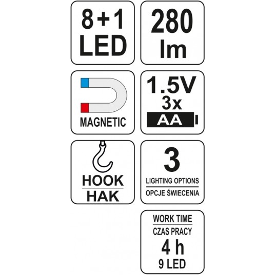 LATARKA WARSZTAT. 2IN1 LED MAGNET 3xAA -zdjęcie numer 7