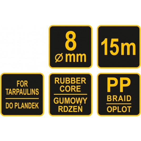 LINKA GUMOWA W OPLOCIE FI 8 MM X 15 M -zdjęcie numer 3