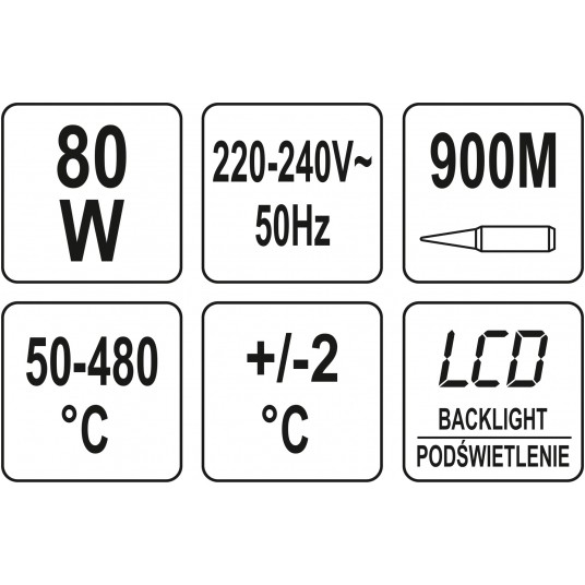 LUTOWNICA 80W LCD REG. TEMP. 50-480C -zdjęcie numer 6