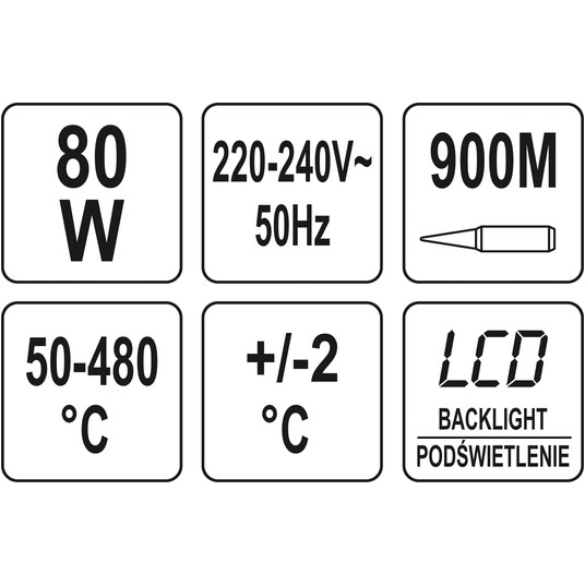 LUTOWNICA 80W LCD REG. TEMP. 50-480C -zdjęcie numer 6