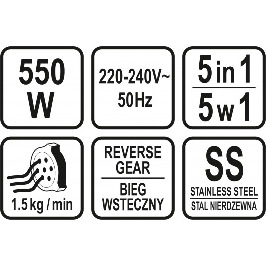 MASZYNKA DO MIELENIA MIĘSA 550W 5W1 -zdjęcie numer 8