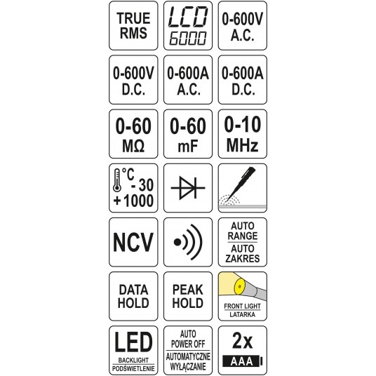 MIERNIK CĘGOWY TRUE RMS AC/DC 600A -zdjęcie numer 6