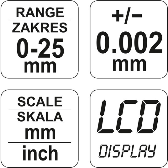MIKROMETR 0-25MM WYŚWIELACZ CYFROWY -zdjęcie numer 4