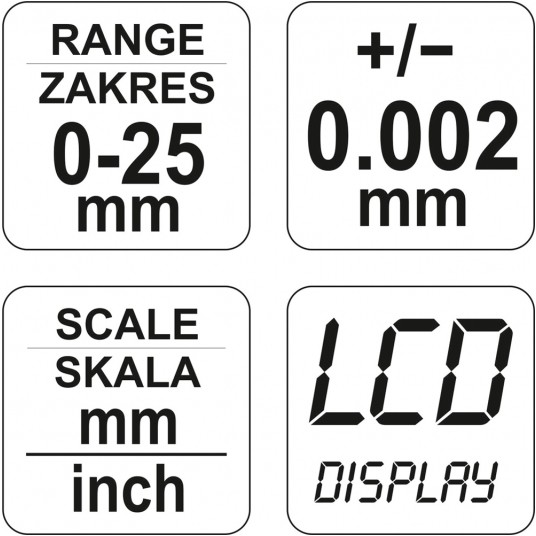 MIKROMETR 0-25MM WYŚWIELACZ CYFROWY -zdjęcie numer 4