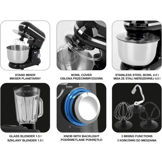 MIKSER PLANETARNY Z BLENDEREM, 1000W -zdjęcie numer 17