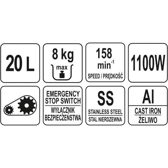 MIKSER SPIRALNY 20L Z UCHYLNĄ GŁOWICĄ -zdjęcie numer 6