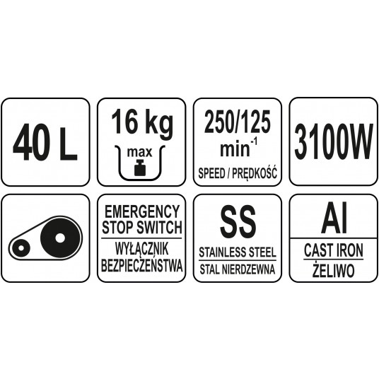 MIKSER SPIRALNY 40L Z 2 PRĘDKOŚCIAMI -zdjęcie numer 6