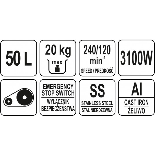 MIKSER SPIRALNY 50L Z 2 PRĘDKOŚCIAMI -zdjęcie numer 6