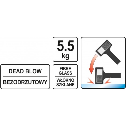 MŁOT BEZODRZUTOWY 5,5 KG -zdjęcie numer 3
