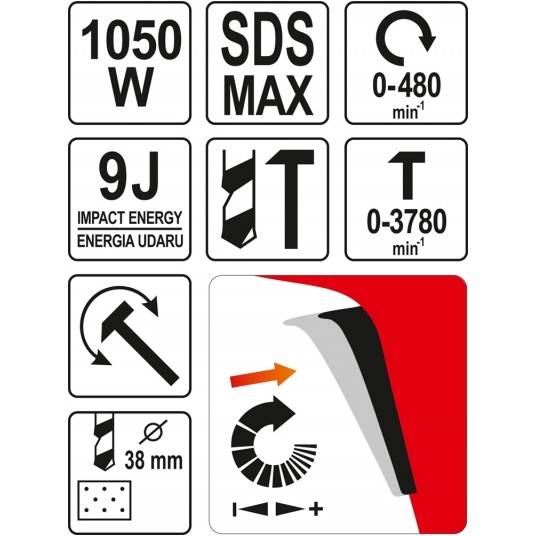MŁOTOWIERTARKA SDS MAX 1050W -zdjęcie numer 7