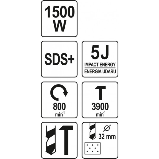 MŁOTOWIERTARKA SDS PLUS 1500 W -zdjęcie numer 7