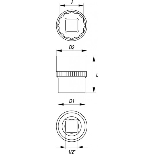 NASADKA 6MM 3/8 6-KĄT. CV KRÓTKA -zdjęcie numer 1