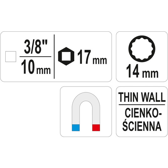 NASADKA DO ŚWIEC 3/8" 14MM 12PT -zdjęcie numer 3