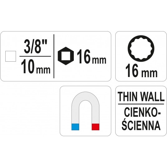 NASADKA DO ŚWIEC 3/8" 16MM 12PT -zdjęcie numer 3
