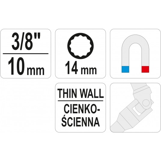 NASADKA DO ŚWIEC UNIWERSA 3/8" 14MM 12PT -zdjęcie numer 4