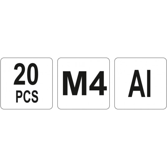 NITONAKRĘTKI ALUMINIOWE M4, 20SZT -zdjęcie numer 2