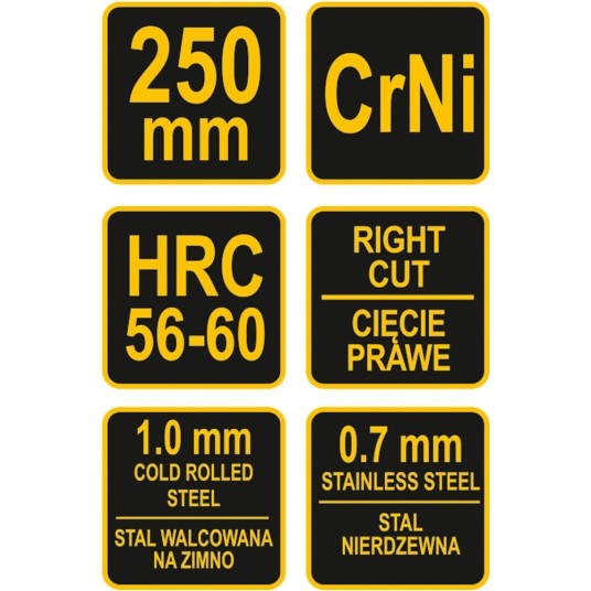 NOŻYCE DO BLACHY PRAWE Cr-Ni 2-KOLOR R. -zdjęcie numer 3