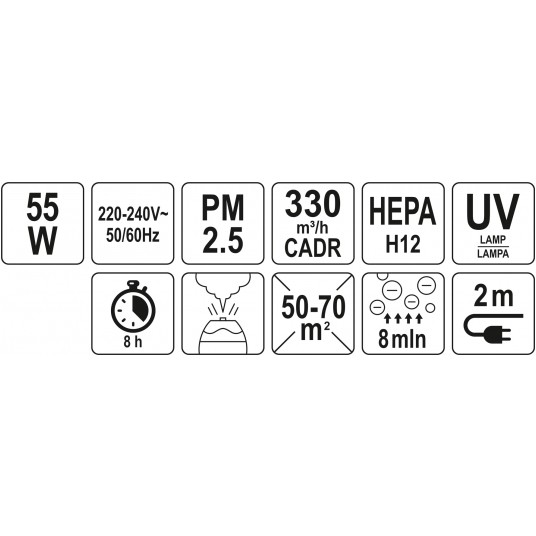 OCZYSZCZ. POW. 55W, 330M3/H,NAWILŻACZ,UV -zdjęcie numer 6