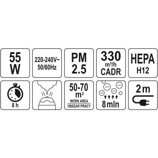 OCZYSZCZACZ POW. 55W, 330M3/H, NAWILŻACZ -zdjęcie numer 5