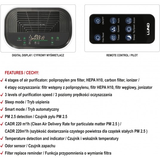 OCZYSZCZACZ POWIETRZA 40W, 220M3/H -zdjęcie numer 7