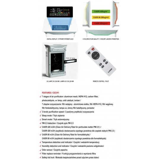 OCZYSZCZACZ POWIETRZA 65W, 420M3/H -zdjęcie numer 7