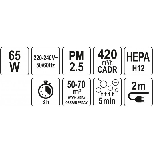 OCZYSZCZACZ POWIETRZA 65W, 420M3/H -zdjęcie numer 6