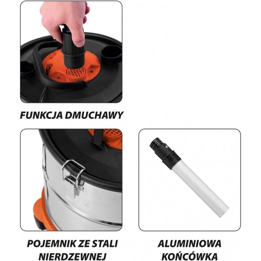 ODKURZACZ DO POPIOŁU 20L 800W -zdjęcie numer 4
