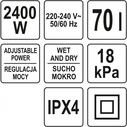 ODKURZACZ PRZEMYSŁOWY 70L - 2400W -zdjęcie numer 5