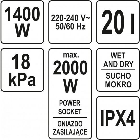 ODKURZACZ WARSZTATOWY 1400W 20L -zdjęcie numer 5