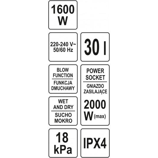 ODKURZACZ WARSZTATOWY 30L 1600W -zdjęcie numer 5