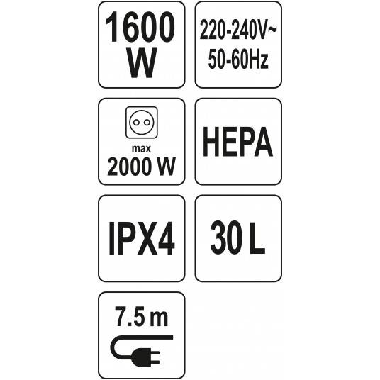 ODKURZACZ Z OTRZĄSACZEM 1600W 30L HEPA -zdjęcie numer 7