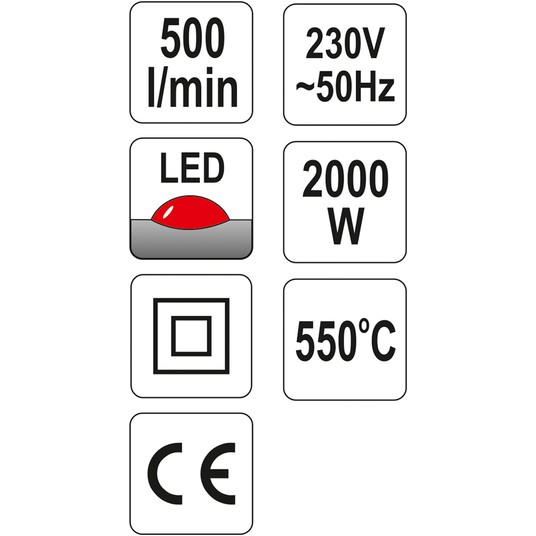 OPALARKA 2000W 50~550°C AKCES wskaźn LED -zdjęcie numer 4