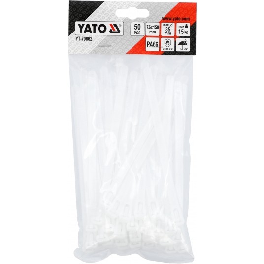 OPASKI PLA, ROZPI 7,6X150MM 50SZT. BIAŁE -zdjęcie numer 4