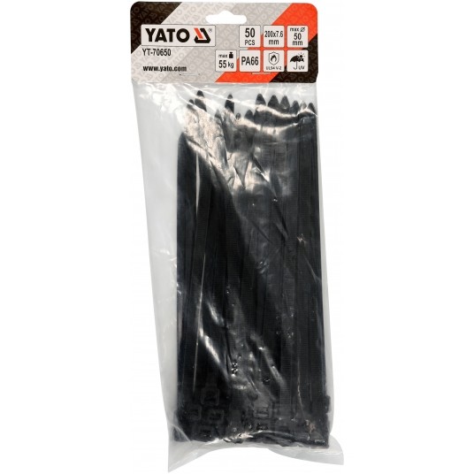 OPASKI PLASTIKOWE 200X7,6 50SZT. CZARNE -zdjęcie numer 5