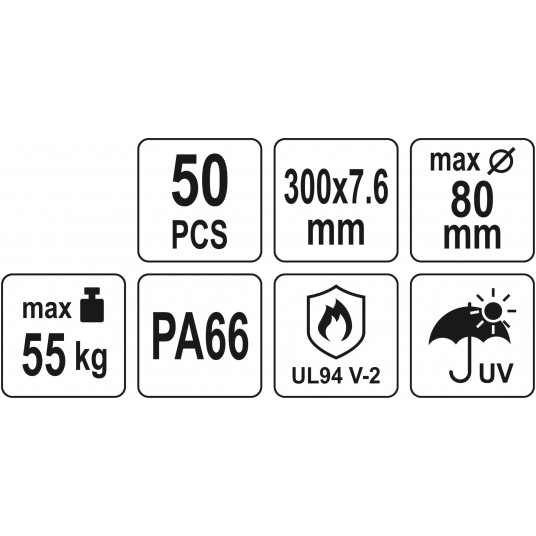 OPASKI PLASTIKOWE 300X7,6 50SZT. CZARNE -zdjęcie numer 4