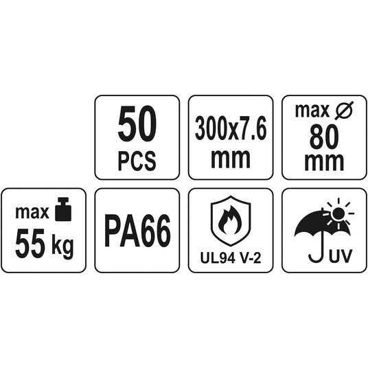 OPASKI PLASTIKOWE 300X7,6 50SZT. CZARNE -zdjęcie numer 4