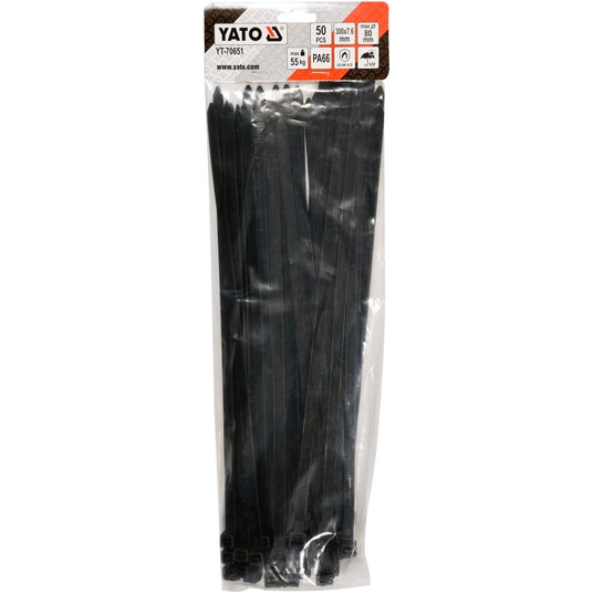 OPASKI PLASTIKOWE 300X7,6 50SZT. CZARNE -zdjęcie numer 3