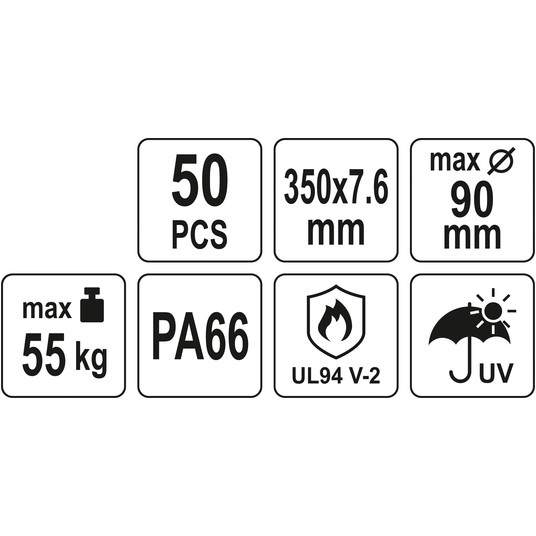 OPASKI PLASTIKOWE 350X7,6 50SZT. CZARNE -zdjęcie numer 5