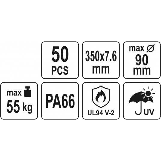OPASKI PLASTIKOWE 350X7,6 50SZT. CZARNE -zdjęcie numer 5