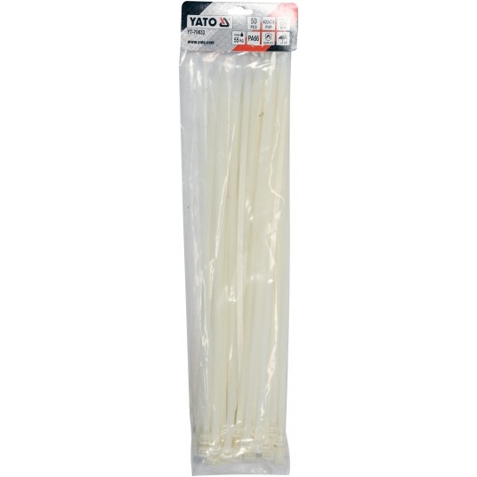 OPASKI PLASTIKOWE 400X7,6 50SZT. BIAŁE -zdjęcie numer 3