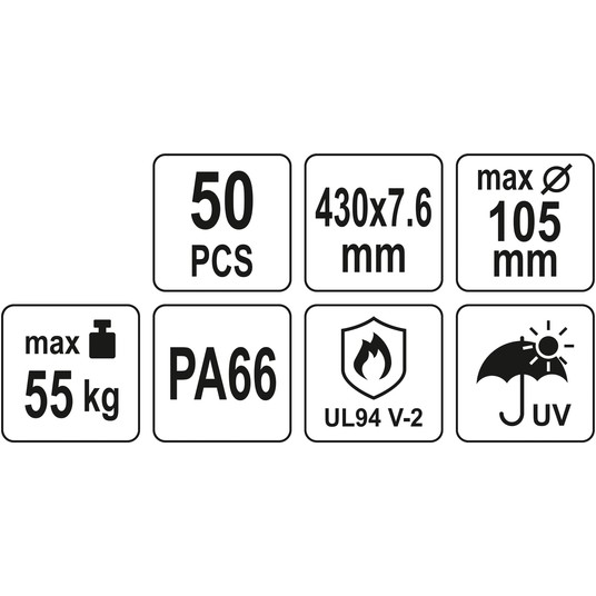 OPASKI PLASTIKOWE 430X7,6 50SZT. BIAŁE -zdjęcie numer 4
