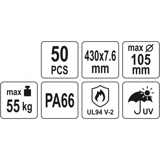 OPASKI PLASTIKOWE 430X7,6 50SZT. BIAŁE -zdjęcie numer 4